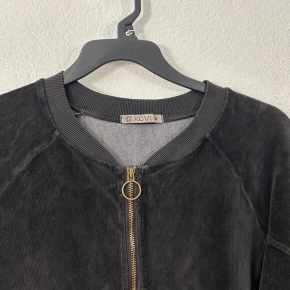 XCVI Olek Velour Zip Up Bomber Jacket - Picture 4 of 11